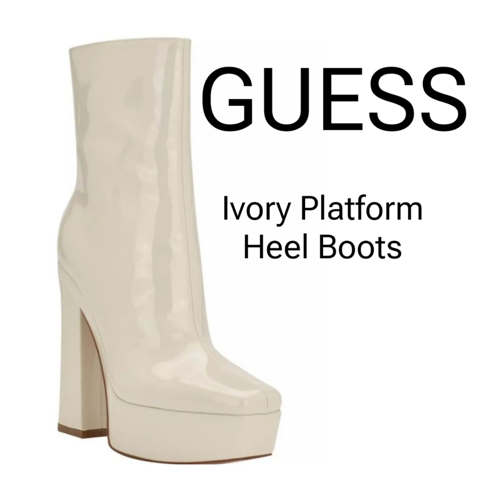 NWB Guess Womens Byra Zipper Square Toe Block Heel Platform boots booties